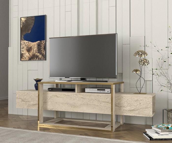 Hanah Home Soporte para TV Travertino